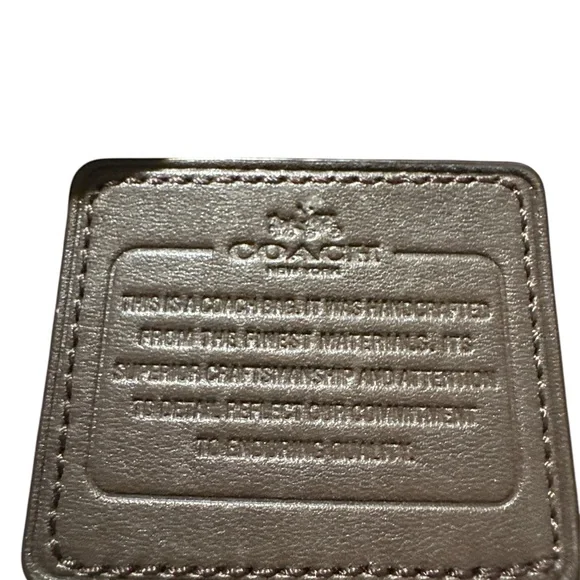 COACH Signature Tote Bag Shoulder Canvas Khaki Beige Dark Brown - Picture 6 of 7